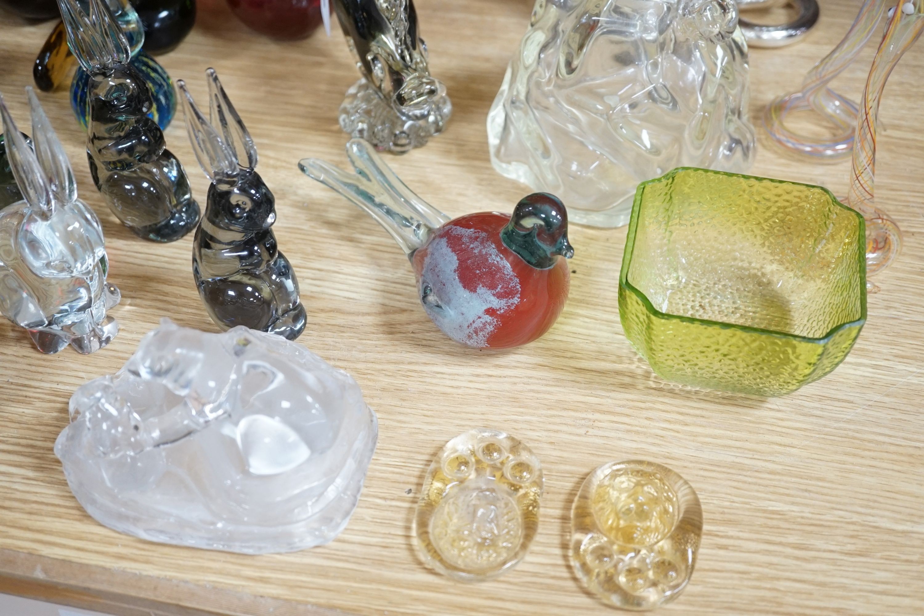 A large group of mostly Murano and Murano style glass
